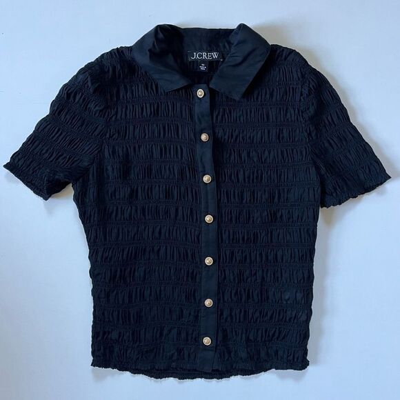 J.Crew 2023 Smocked button-up shirt in cotton-blend voile XS - Picture 5 of 10